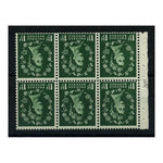 GB 1958-65 1-1/2d Green, bklt pane, wmk inverted, u/m. SG572lWi