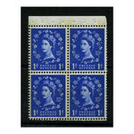 GB 1961-67 1d Ultramarine, phosphor bklt pane, wmk inverted, u/m. SG611mbWi, SB43wi