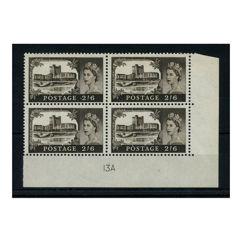 GB 1968 2/6d Carrickfergus, plate 13A block of 4, u/m. SG759