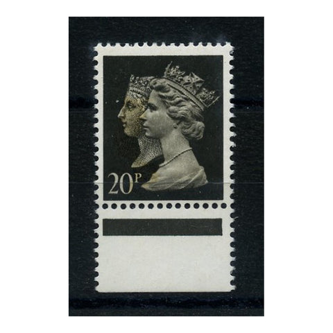 GB 1990 20p Brownish-black & cream, the latter 3mm downward colour shift error, u/m. SG1469var