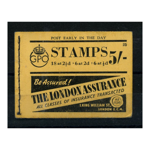 GB November 1942 5/- 'London Assurance' pale shades skeleton bklt. SGBD26