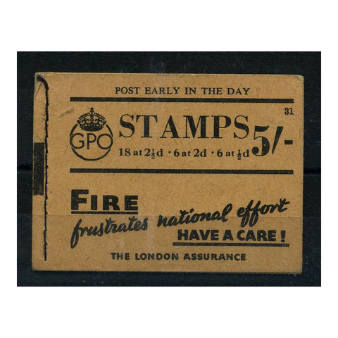 GB April 1943 5/- London Assurance pale colours skeleton bklt. SGBD27 (26)