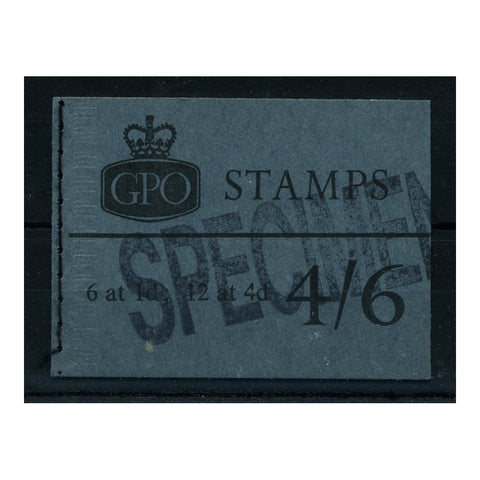 GB January 1968 4/6d Slate-blue, specimen bklt with interleaves. SGL70p