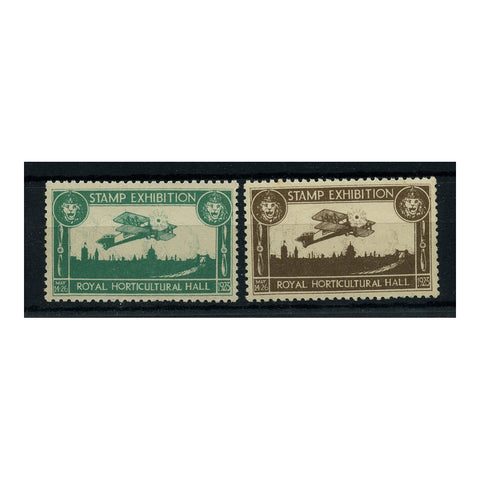 GB 1923 2 of 3 Colours of Air label issued for the London International Stamp Expo, u/m.