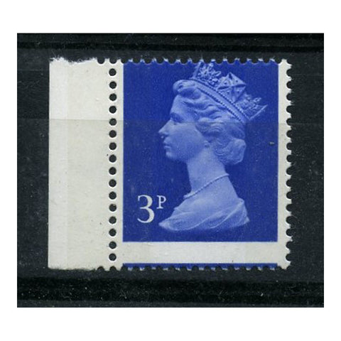 GB 1971 3p Ultramarine,2 bands, misplaced horiz perfs, u/m. SGX855var