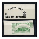 Jethou 1962 1/9d Europa, frame & centre proofs, IMPERF. J16 (x2 Proofs)