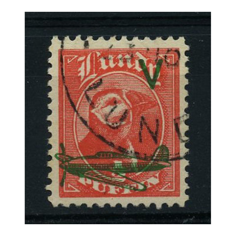 Lundy 1942 1/2p Pinkish-red, deep-green ovpt (unissued), cancelled (favour). LI37Evar