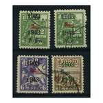 Lundy 1943 Wright bros, low vals, inc 2 shades 1/2 ovpt & '9 touching 0' 1p, all (4v) used. LI57-59