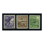 Lundy 1950 6p-12 Air 'narrow' top vals, fresh mtd mint (only 400 12p printed). LI74-76