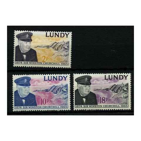 Lundy 1965 Churchill, lightly mtd mint. LI154-56