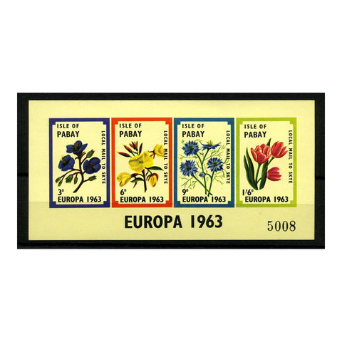 Pabay 1963 Europa (wildflowers), IMPERF numbered miniature sheet, u/m.