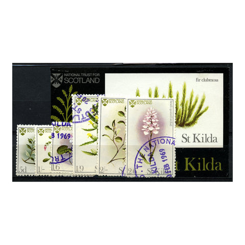 St Kilda 1969 Wildflowers set + sheetlet, cds used.