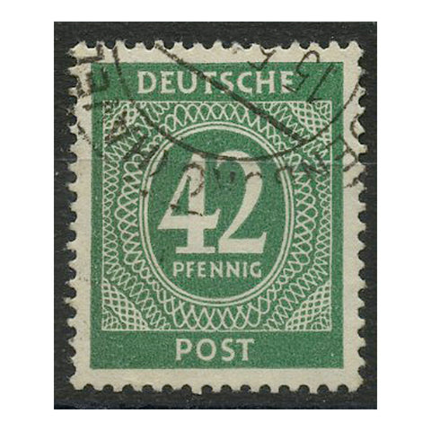 Germany 1946-47 42pf Green (key value), fine cds used. SG918