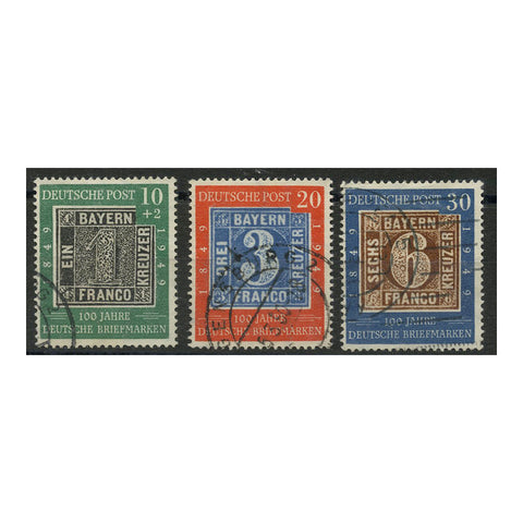 Germany 1949 Stamp centenary, cds used. SG1035-37