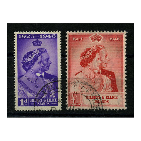 Gilbert & Ellice 1948 Silver Wedding, fine cds used. SG57-58_GILB0057U