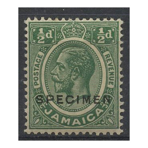 Jamaica 1921-29 ½d Green SPECIMEN, m/m SG92s