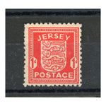 GB Jersey 1943 1d Scarlet, on greyish paper, u/m. SG2e