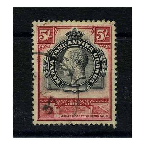 KUT 1935 5/- Black & carmine, fine cds used. SG121_KENU0121U