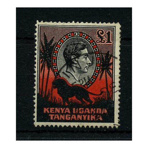KUT 1941-54 £1 Black & red, Perf 14 (Ch), fine cds used. SG150a_KENU0150AU