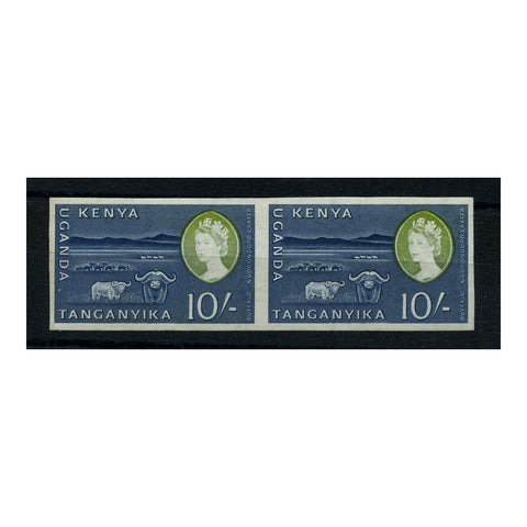 KUT 1960-62 10/- Buffalo, IMPERF horiz pair, u/m. SG197a