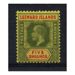 Leeward Is 1915-22 5/- Green & red/yellow (MCA), u/m. SG57