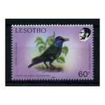 Lesotho 1988 60s Red Shouldered Glossy Starling, black COLOUR SHIFT, u/m. SG801var