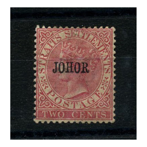 Johore 1886-91 2c Pale-rose, type 12 ovpt, mtd mint, weak gum. SG12_MALAJ0012MMX