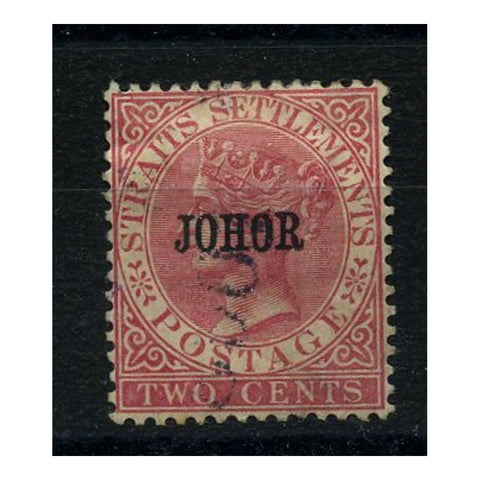 Johore 1886-91 2c Pale-rose, type 12 ovpt, fine used. SG12