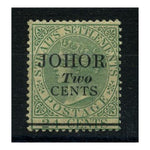 Johore 1891 24c Green, type 17 surcharge, fresh mtd mint. SG17
