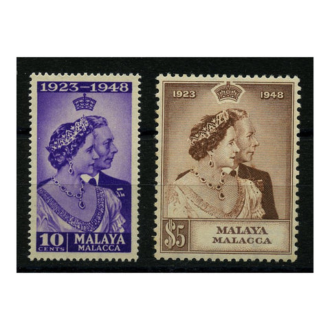 Malaya (Malacca) 1948 Silver Wedding, u/m. SG1-2