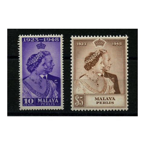 Malaya (Perlis) 1948 Silver Wedding, lightly mtd mint. SG1-2_MALAR0001MML
