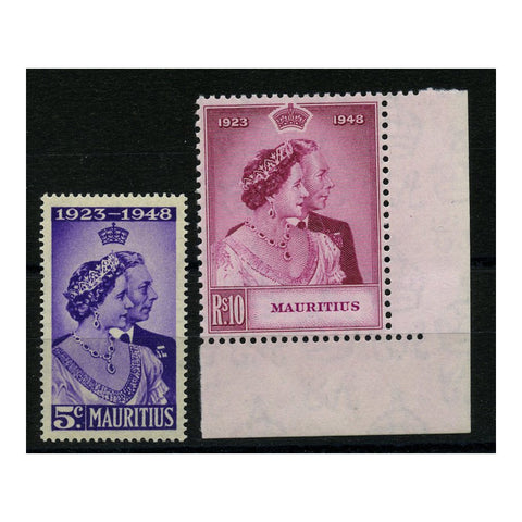 Mauritius 1948 Silver Wedding, u/m. SG270-71