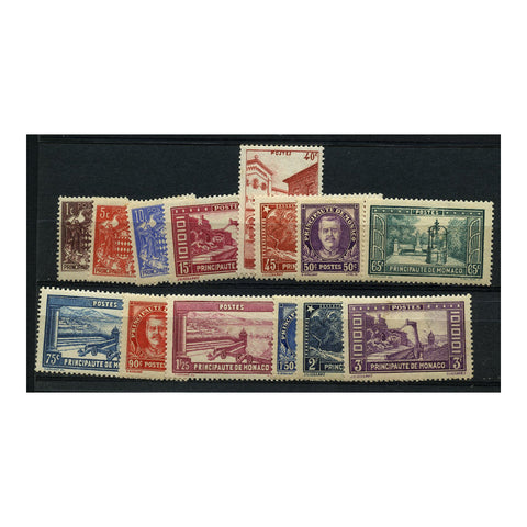 Monaco 1933 Pictorial definitive short set to 3f, mtd mint, minor tone. SG116-38