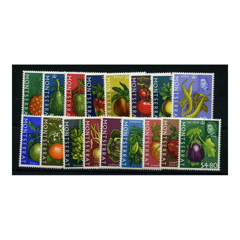 Montserrat 1965 Fruit/plants set to $4.80 (17v) u/m. SG160-76_MONT0160M