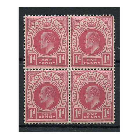 Natal 1902-03 1d Carmine, u/m block of 4. SG128
