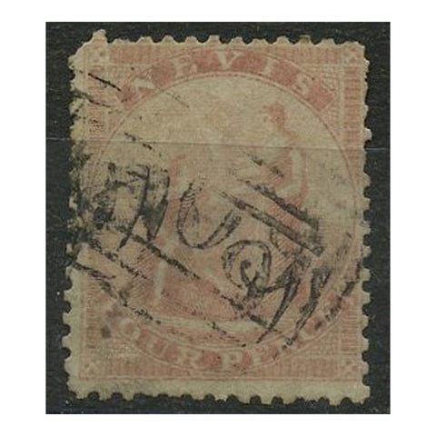 Nevis 1862 4d Rose / greyish, fine duplex used, perfs typical. SG2