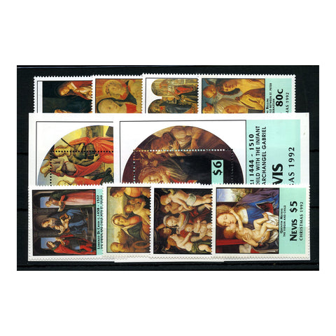 Nevis 1992 Christmas, u/m. SG697-704+ MS705 (2)_NEVI0697M2