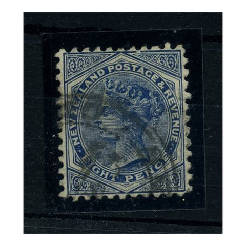 NZ 1882-1900 8d Blue, perf 11, cds used. SG244