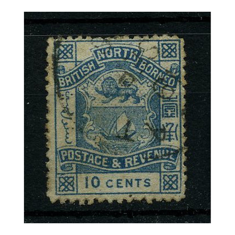 N Borneo 1891-92 10c Blue, cds used, minute tone. SG44_NORT0044UX