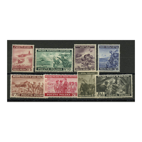 Poland 1943 War Effort (second series), u/m. SG486-93