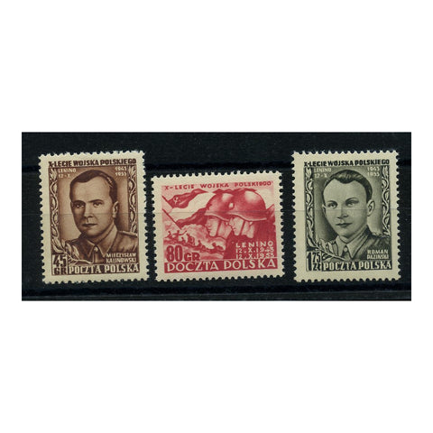 Poland 1953 Peoples army, u/m. SG825-27