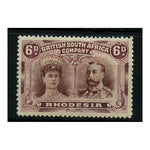 Rhodesia 1910-13 6d Red-brown & mauve, perf 14, fine mtd mint, SG144