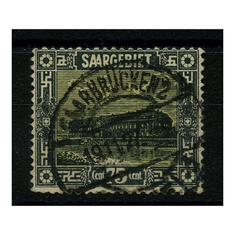 Saar 1922 75c Green & yellow, cds used. SG93