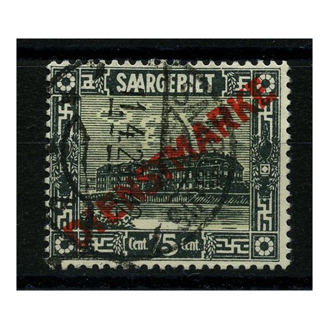 Saar 1922-24 75c Green + yellow, cds used. SGO107