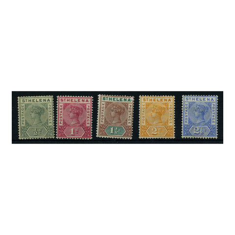 St Helena 1890-97 Definitive short set to 2-1/2d, fresh mtd mint. SG46-50