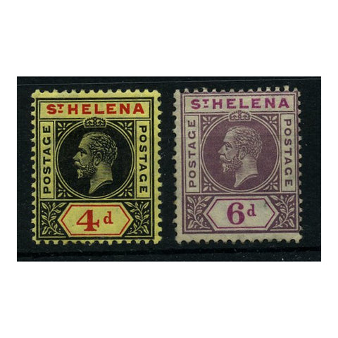 St Helena 1913 4d, 6d Definitives, fine mtd mint. SG85-86