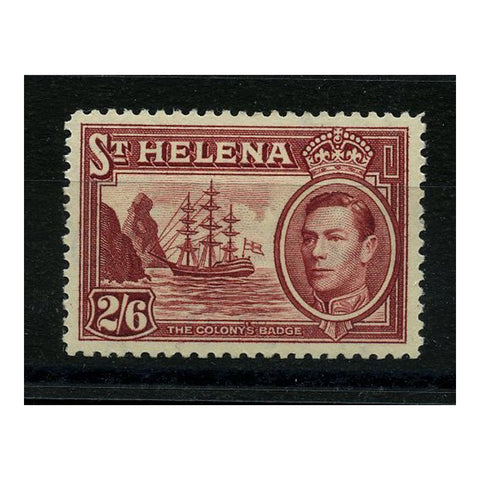 St Helena 1938 2/6d Maroon, fresh mtd mint. SG138