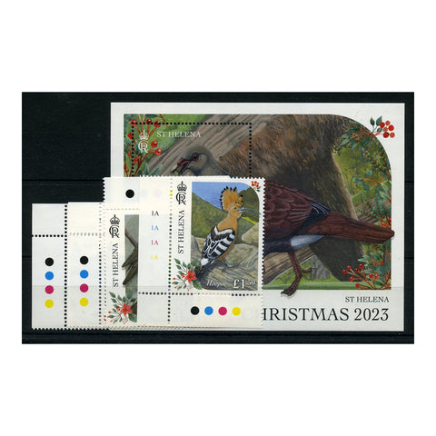 St Helena 2023 Christmas (birds), u/m (4v+MS).