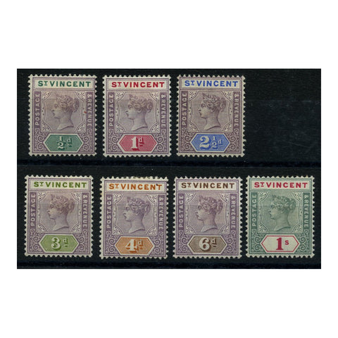 St Vincent 1899 Definitive short set to 1/-, mtd mint. SG67-74