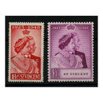 St Vincent 1948 Silver Wedding, mtd mint. SG162-63_SALV0162MM